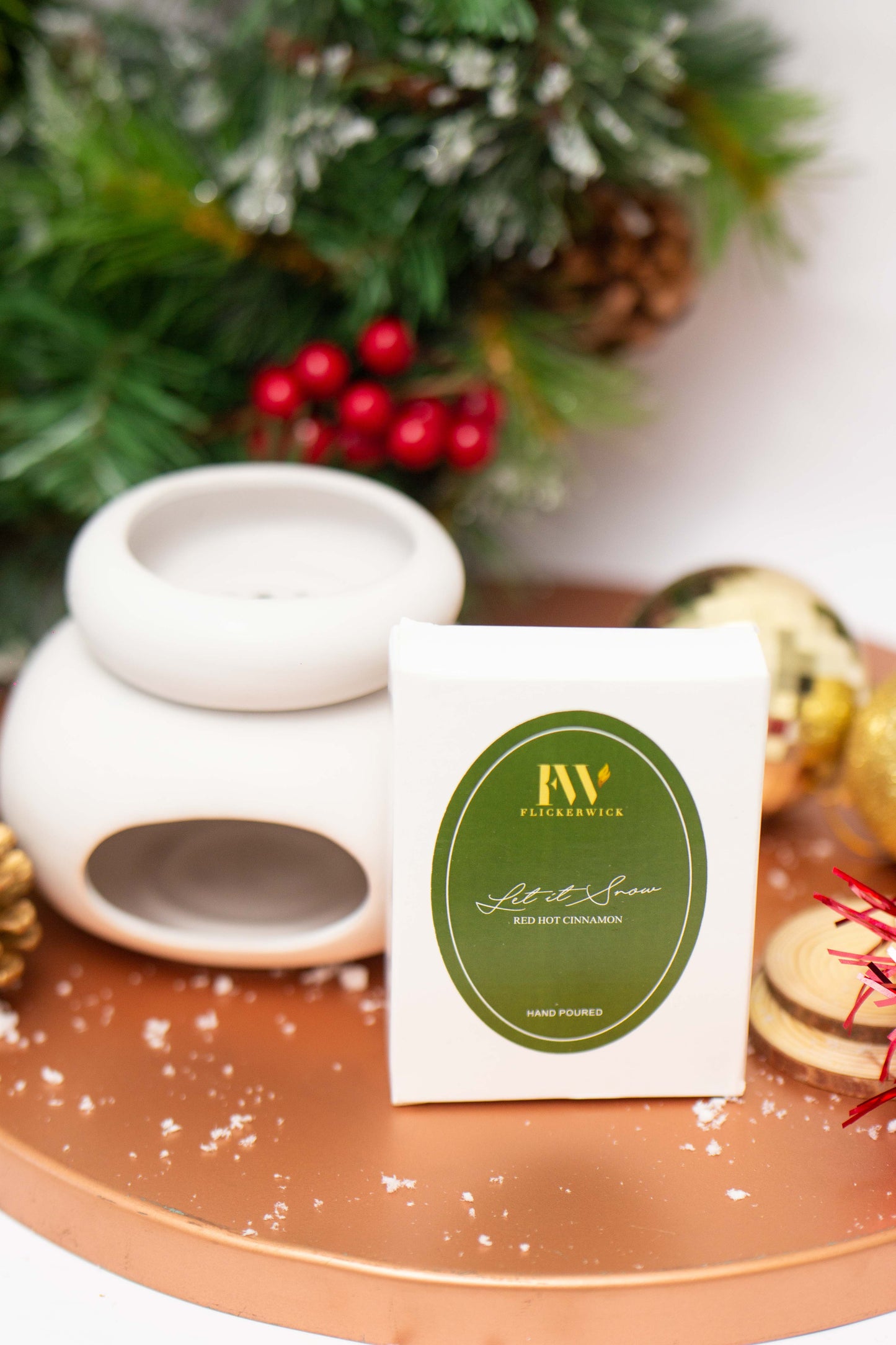 Let It Snow- Red Hot Cinnamon- Wax Melt and Burner