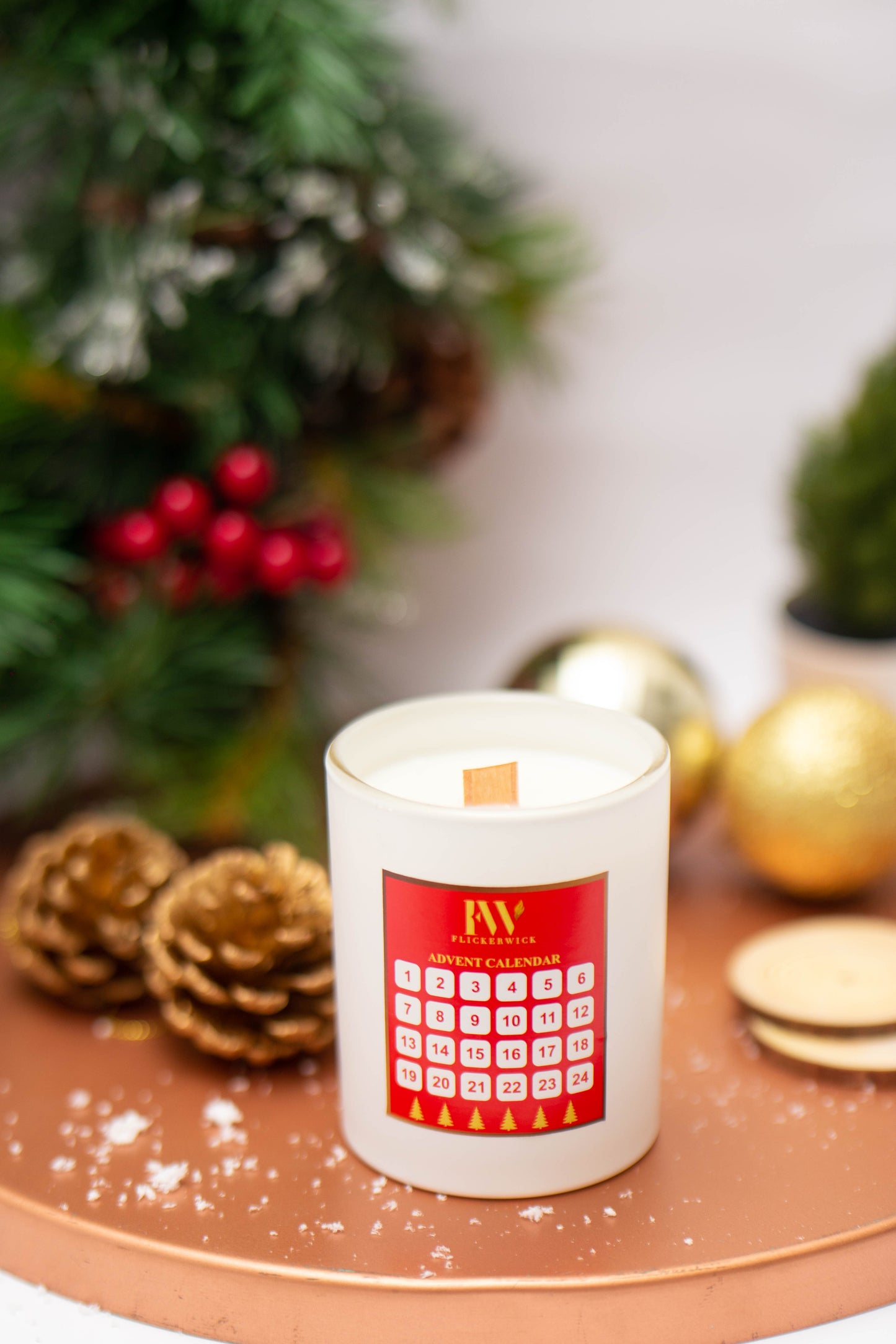 Let  It Snow- Red Hot Cinnamon Advent Calendar Candle